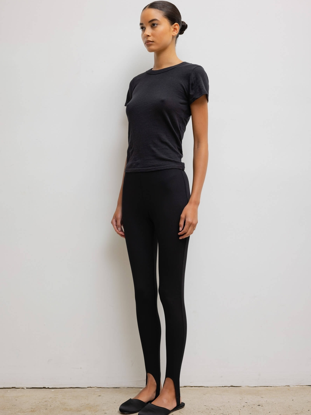 KHAITE Black High-Rise Stirrup Leggings - Picture 3 of 6